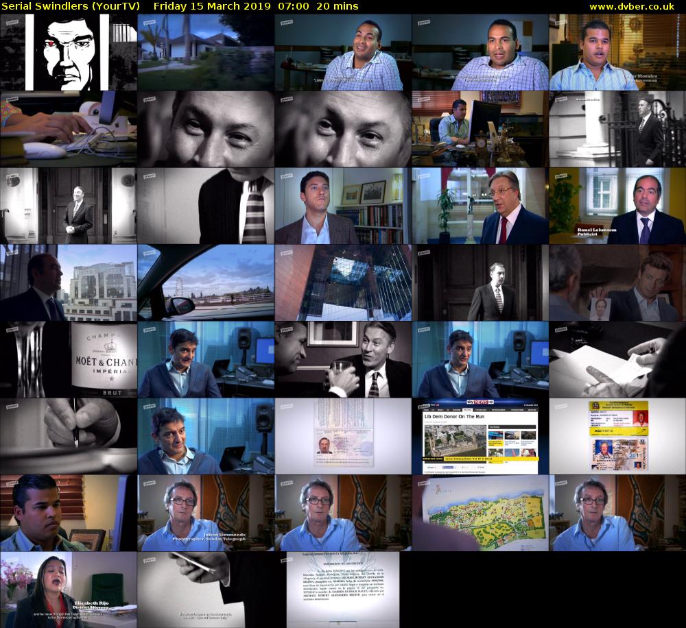 Serial Swindlers (YourTV) Friday 15 March 2019 07:00 - 07:20