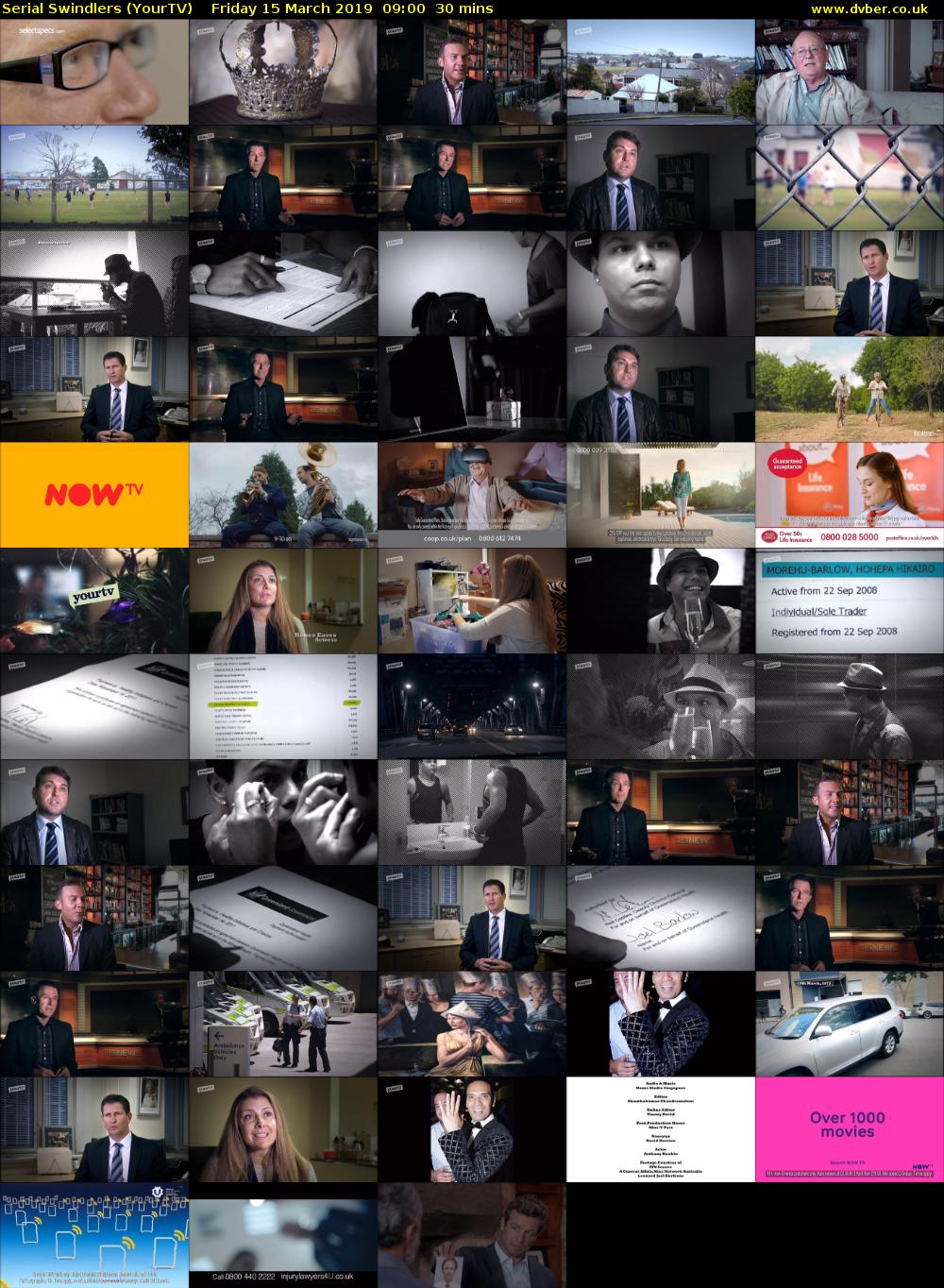 Serial Swindlers (YourTV) Friday 15 March 2019 09:00 - 09:30