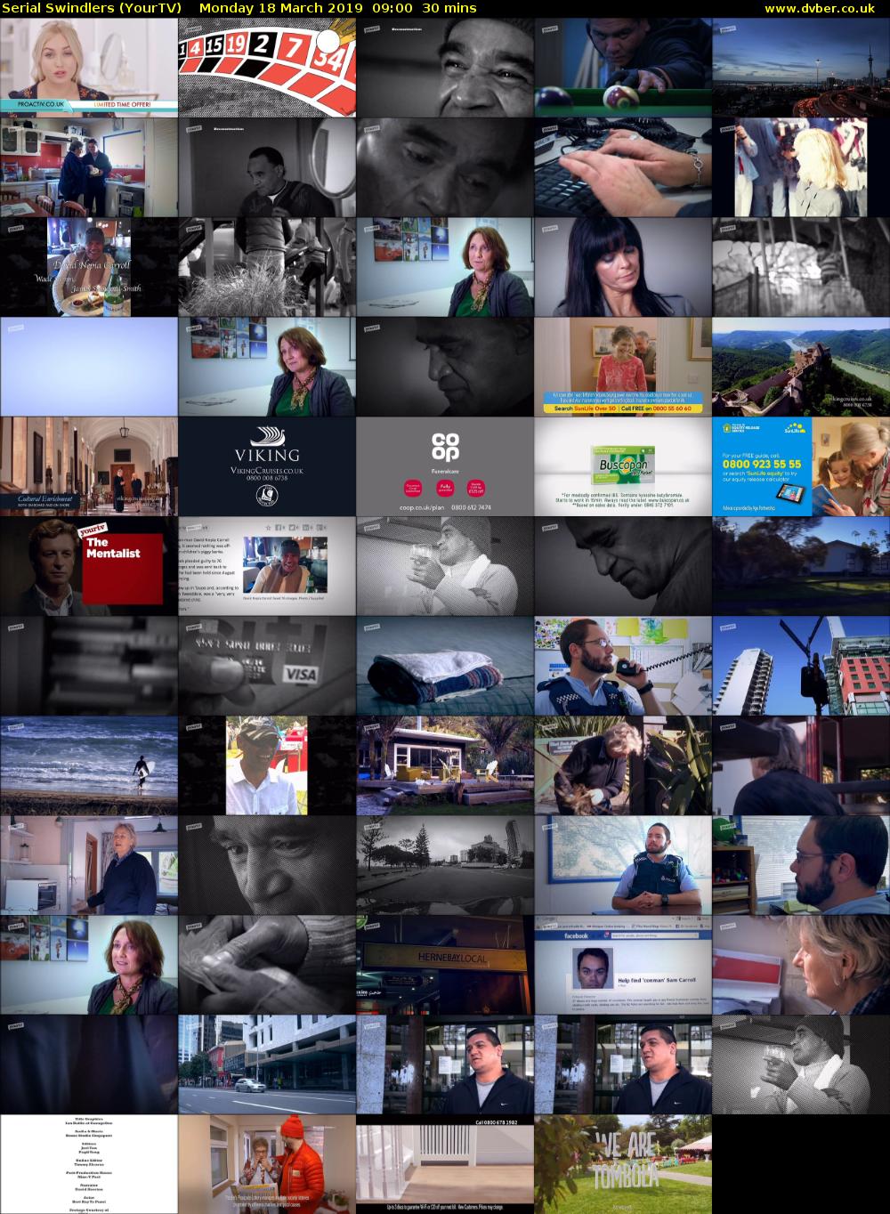 Serial Swindlers (YourTV) Monday 18 March 2019 09:00 - 09:30