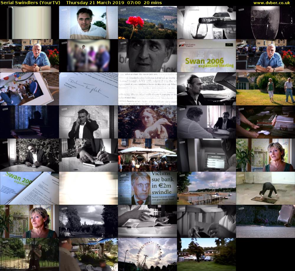 Serial Swindlers (YourTV) Thursday 21 March 2019 07:00 - 07:20