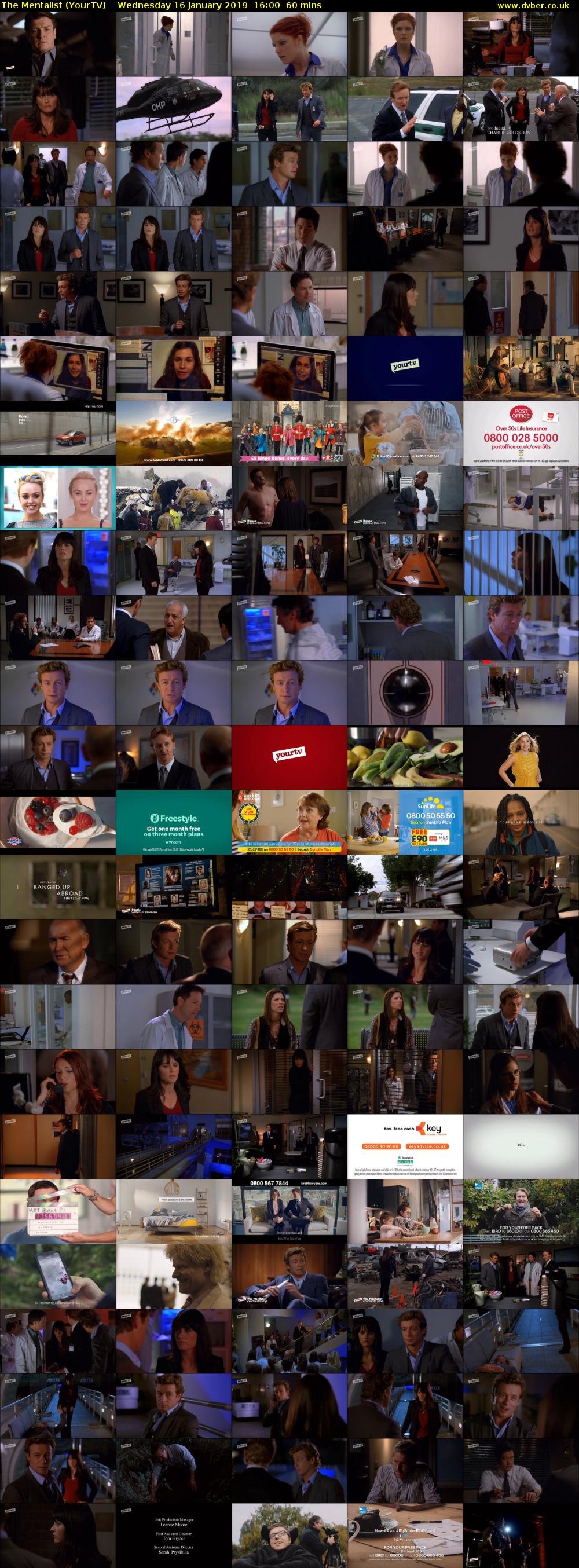 The Mentalist (YourTV) Wednesday 16 January 2019 16:00 - 17:00