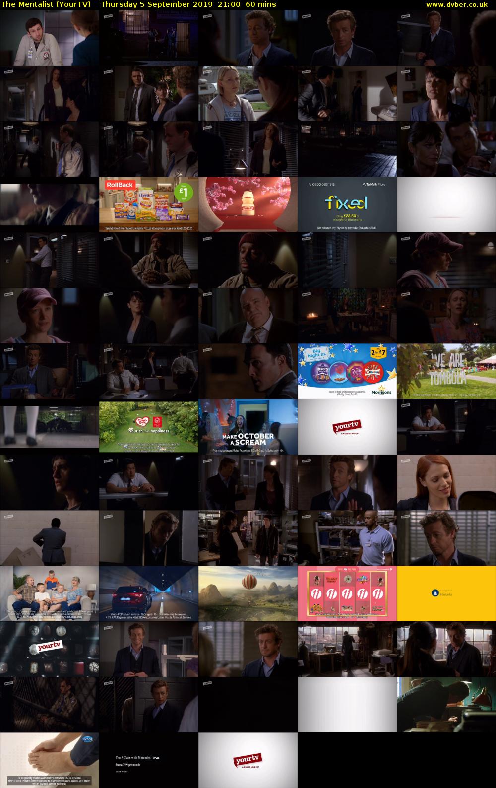 The Mentalist (YourTV) Thursday 5 September 2019 21:00 - 22:00