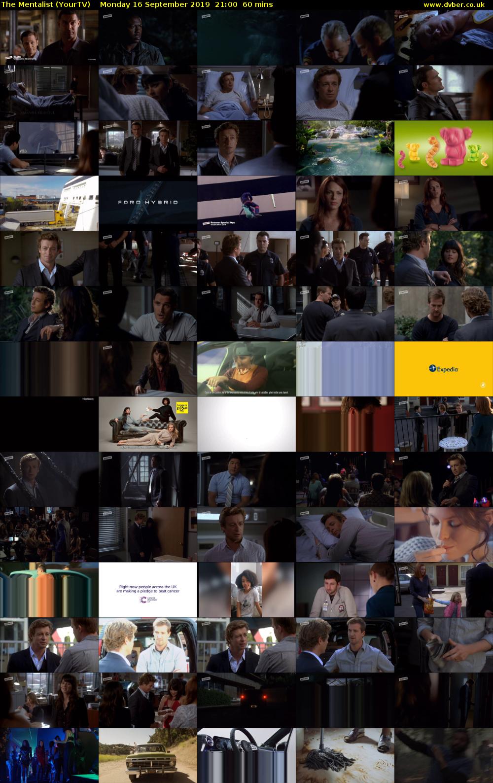 The Mentalist (YourTV) Monday 16 September 2019 21:00 - 22:00