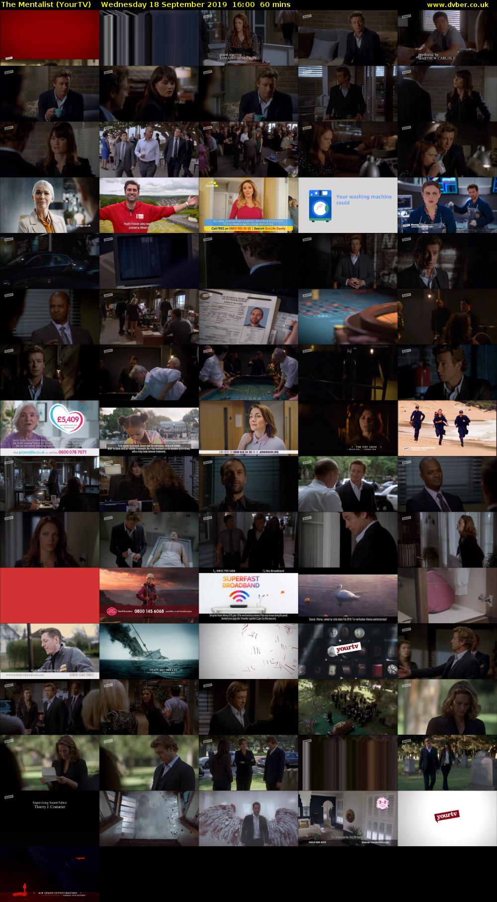 The Mentalist (YourTV) Wednesday 18 September 2019 16:00 - 17:00