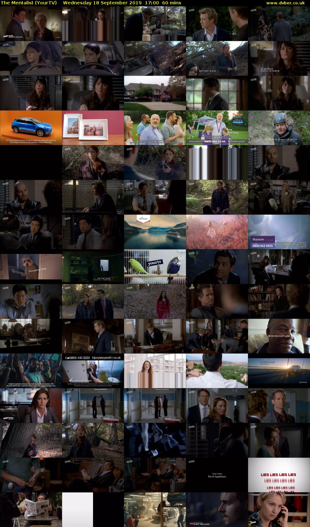 The Mentalist (YourTV) Wednesday 18 September 2019 17:00 - 18:00