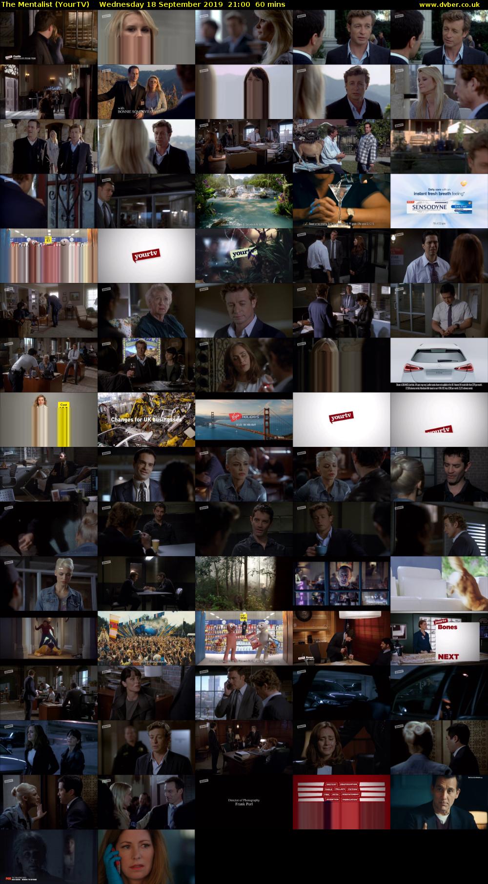 The Mentalist (YourTV) Wednesday 18 September 2019 21:00 - 22:00