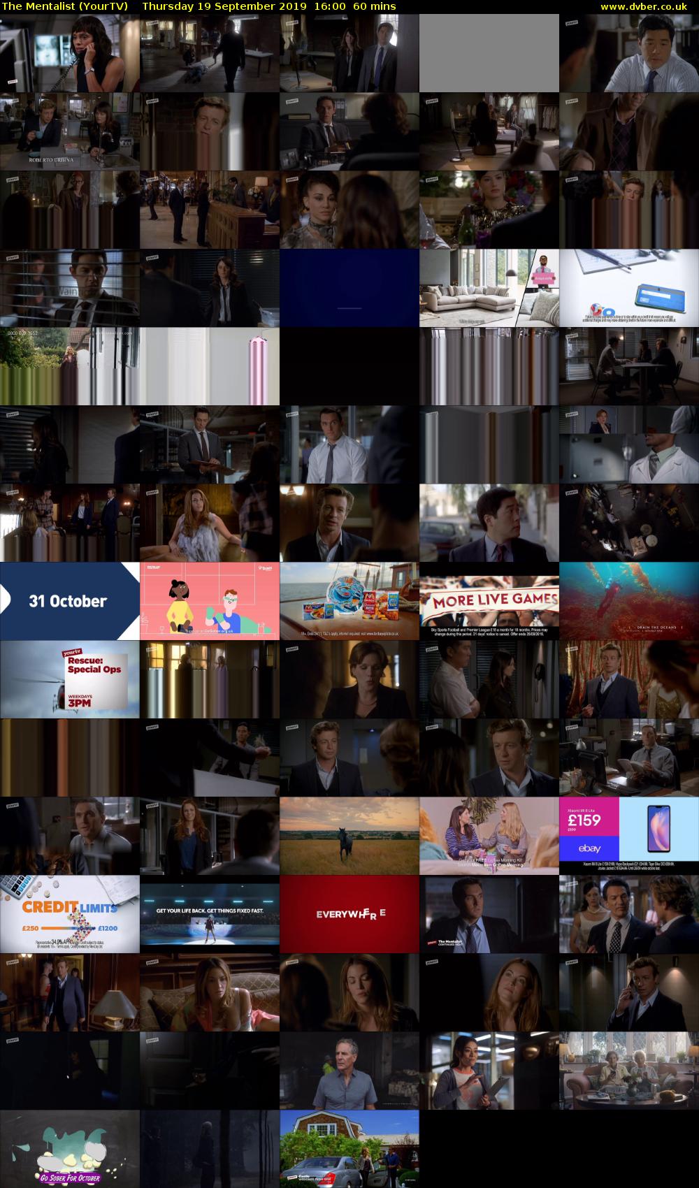 The Mentalist (YourTV) Thursday 19 September 2019 16:00 - 17:00