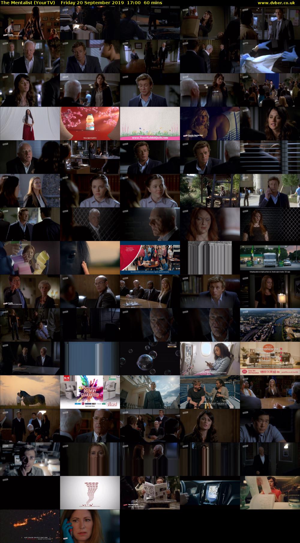 The Mentalist (YourTV) Friday 20 September 2019 17:00 - 18:00