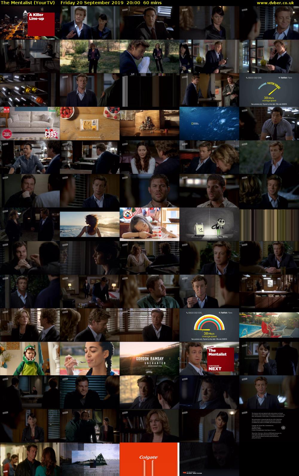 The Mentalist (YourTV) Friday 20 September 2019 20:00 - 21:00