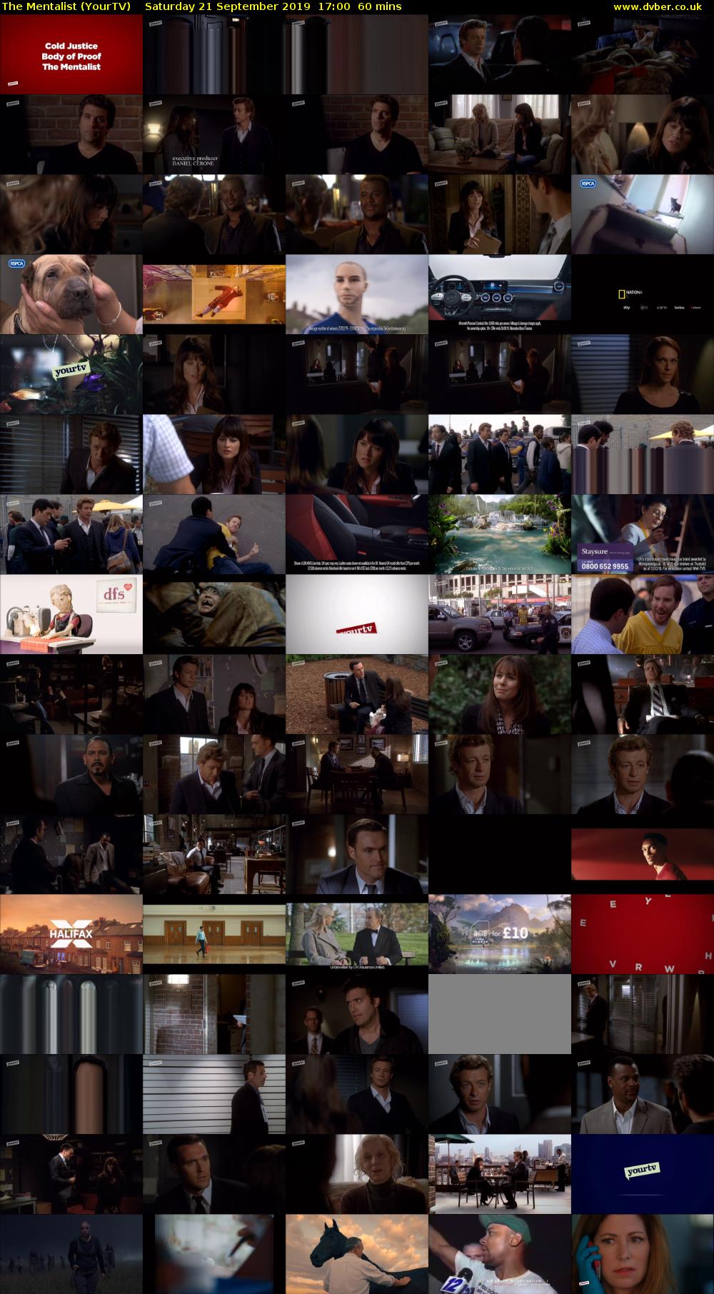 The Mentalist (YourTV) Saturday 21 September 2019 17:00 - 18:00