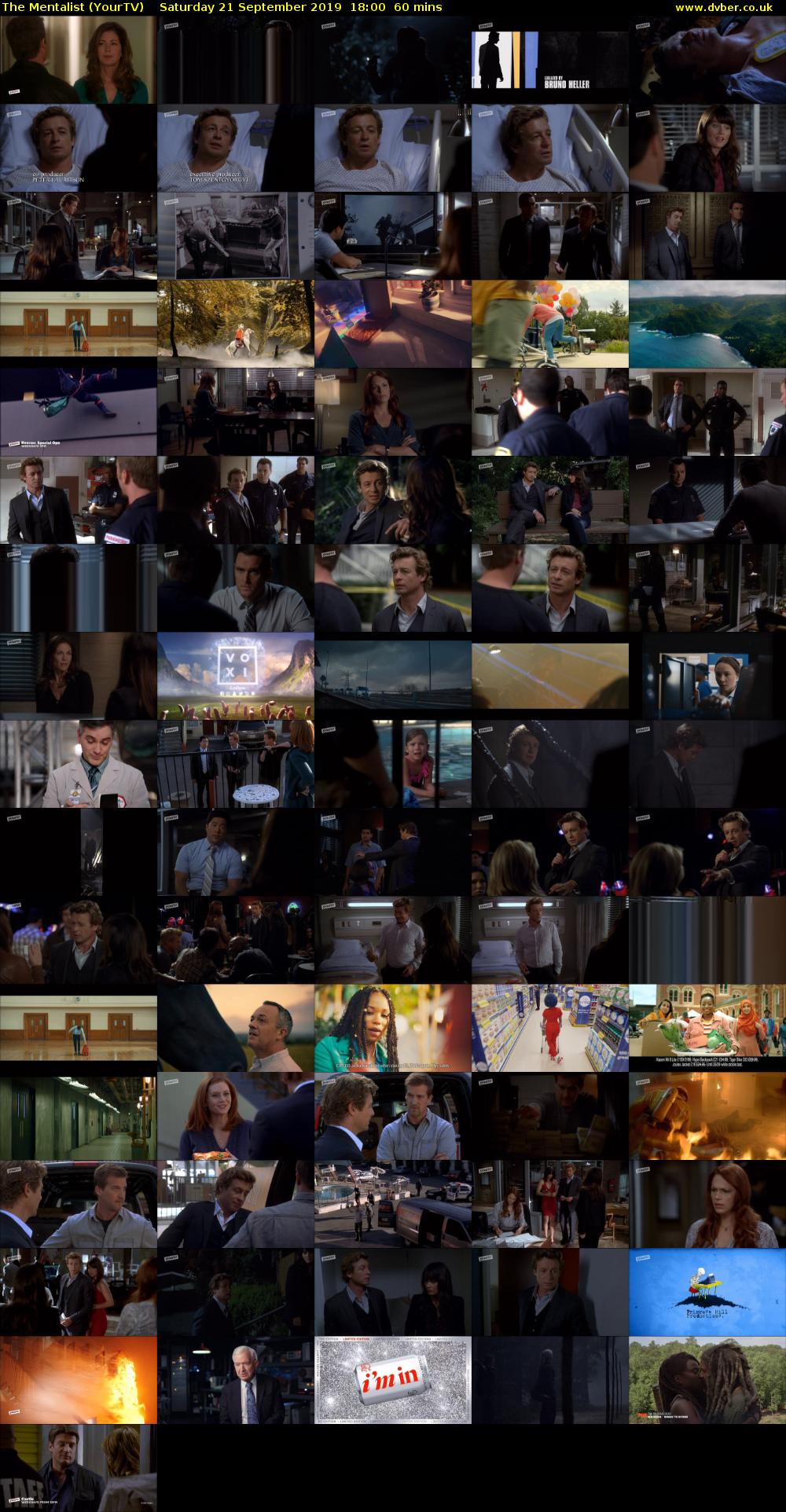The Mentalist (YourTV) Saturday 21 September 2019 18:00 - 19:00