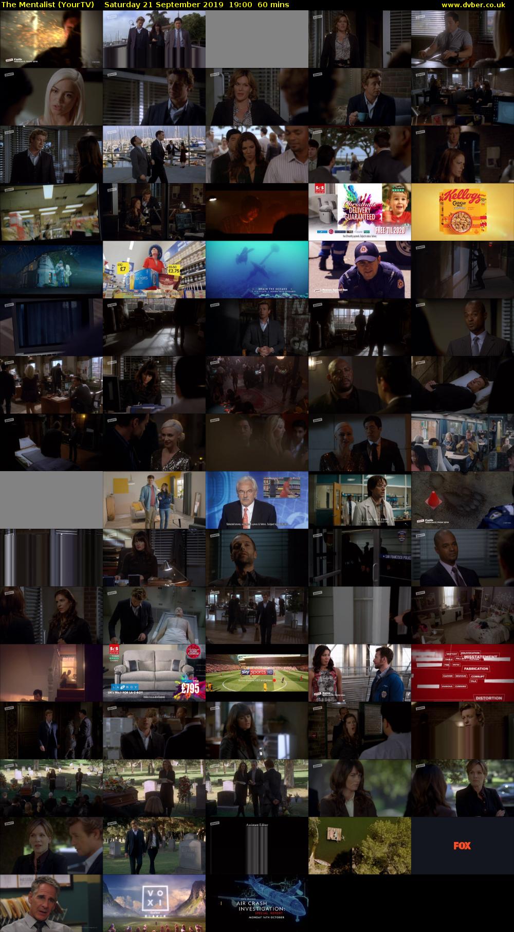 The Mentalist (YourTV) Saturday 21 September 2019 19:00 - 20:00