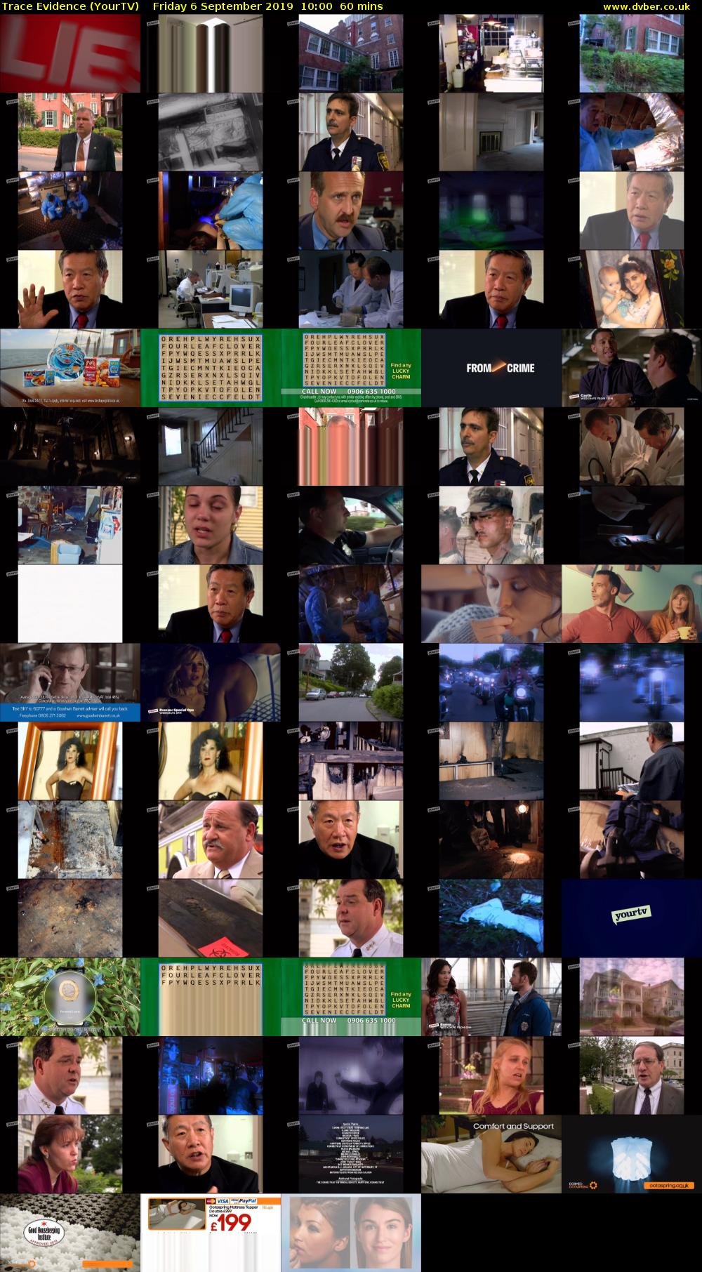 Trace Evidence (YourTV) Friday 6 September 2019 10:00 - 11:00