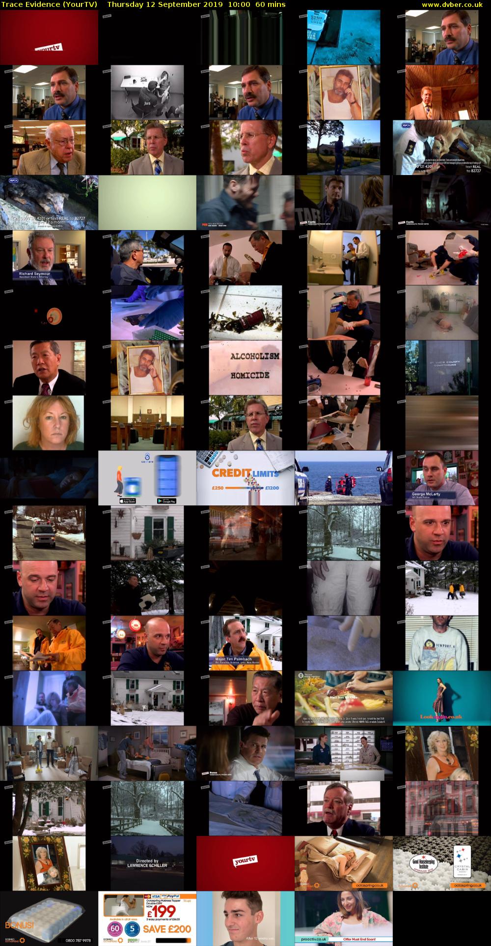 Trace Evidence (YourTV) Thursday 12 September 2019 10:00 - 11:00