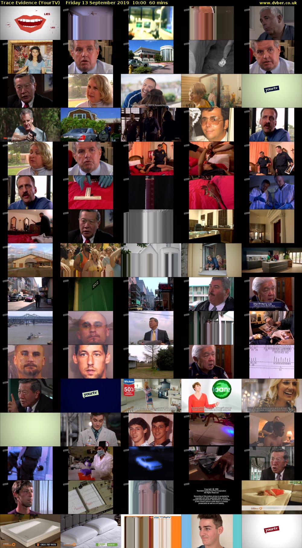 Trace Evidence (YourTV) Friday 13 September 2019 10:00 - 11:00
