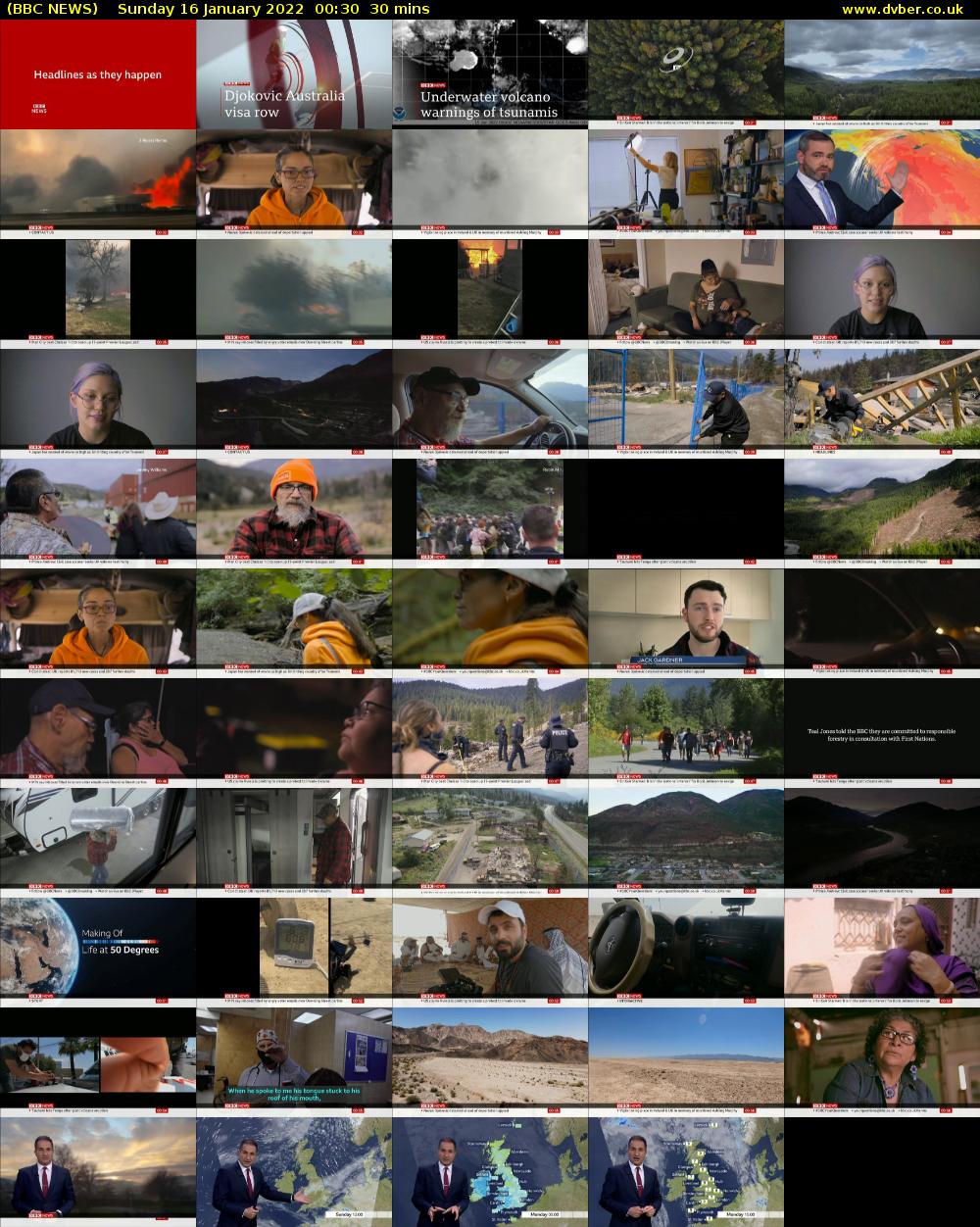 BBC NEWS (BBC NEWS) Sunday 16 January 2022 00:30 - 01:00