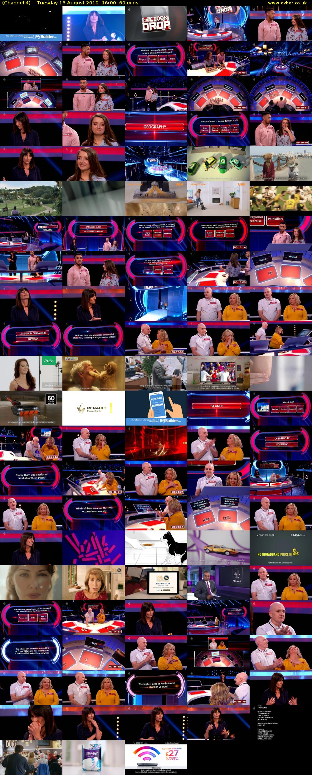 Channel 4 (Channel 4) Tuesday 13 August 2019 16:00 - 17:00