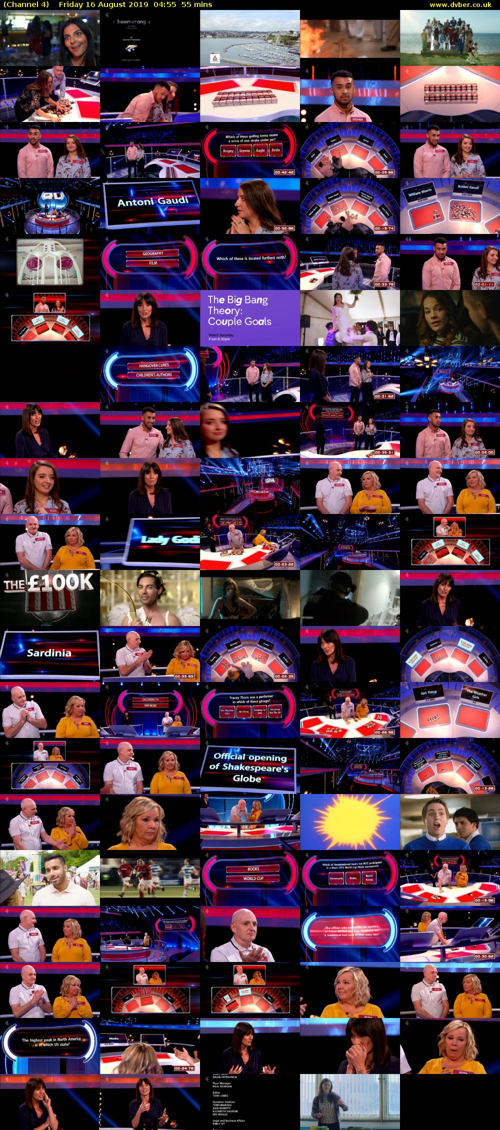 Channel 4 (Channel 4) Friday 16 August 2019 04:55 - 05:50