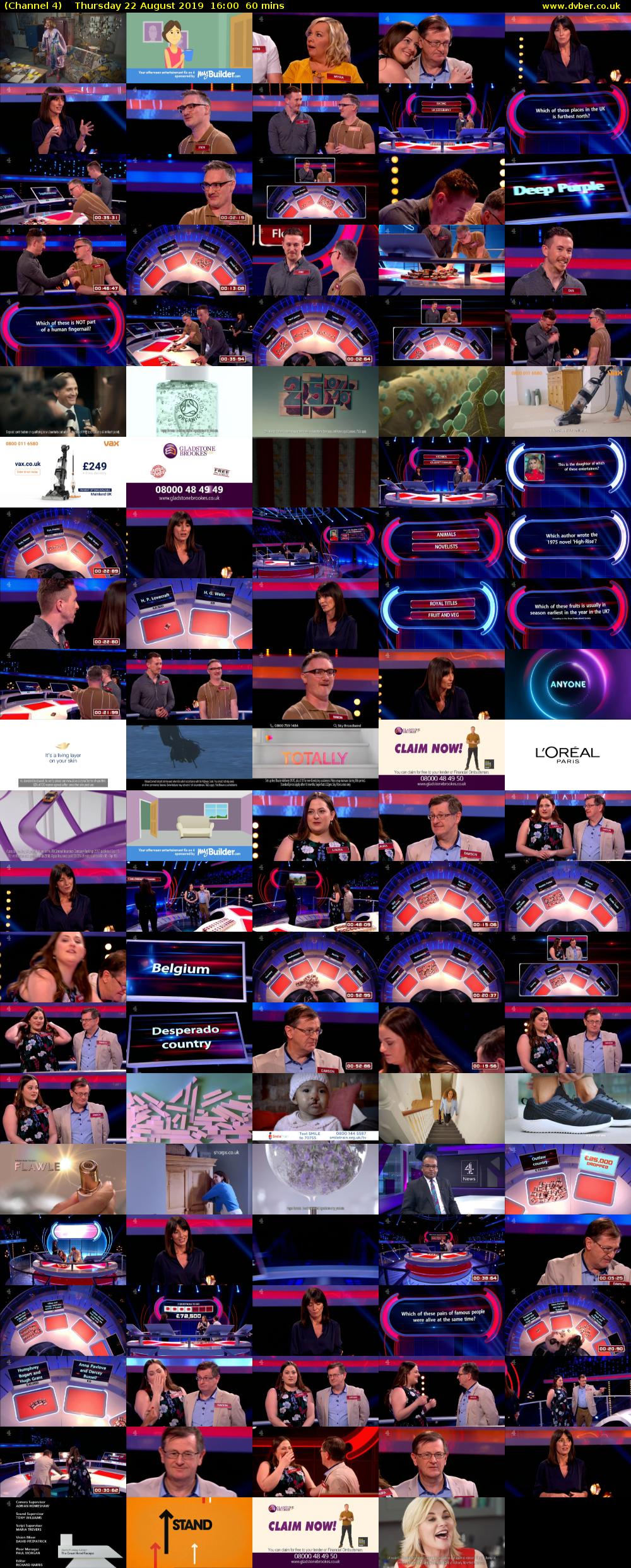 Channel 4 (Channel 4) Thursday 22 August 2019 16:00 - 17:00