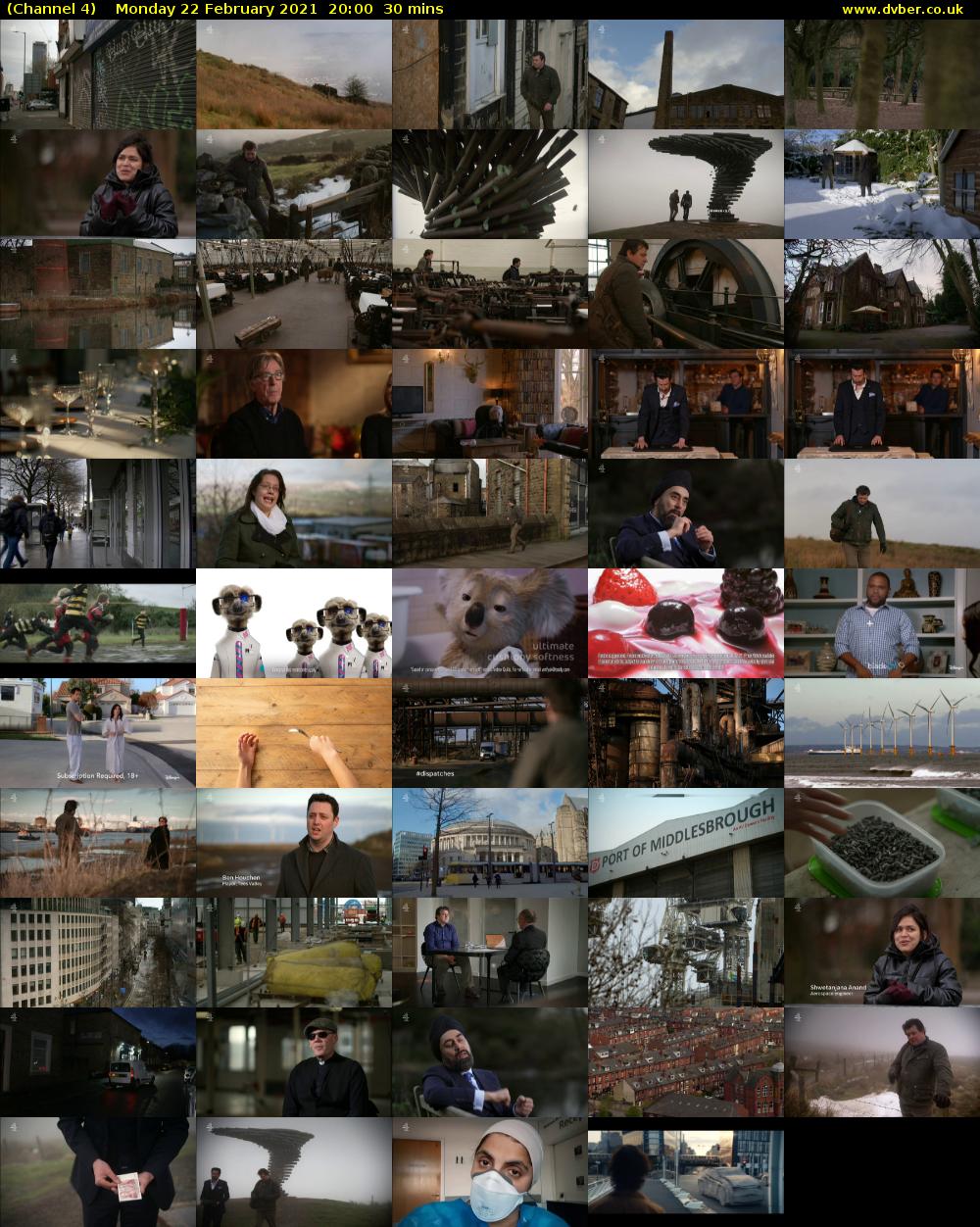Channel 4 (Channel 4) Monday 22 February 2021 20:00 - 20:30
