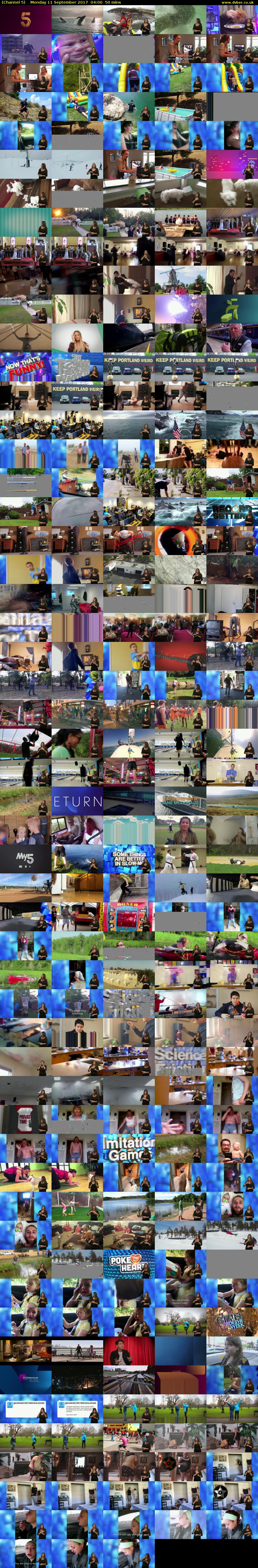 Channel 5 HD (Channel 5) Monday 11 September 2017 04:00 - 04:50