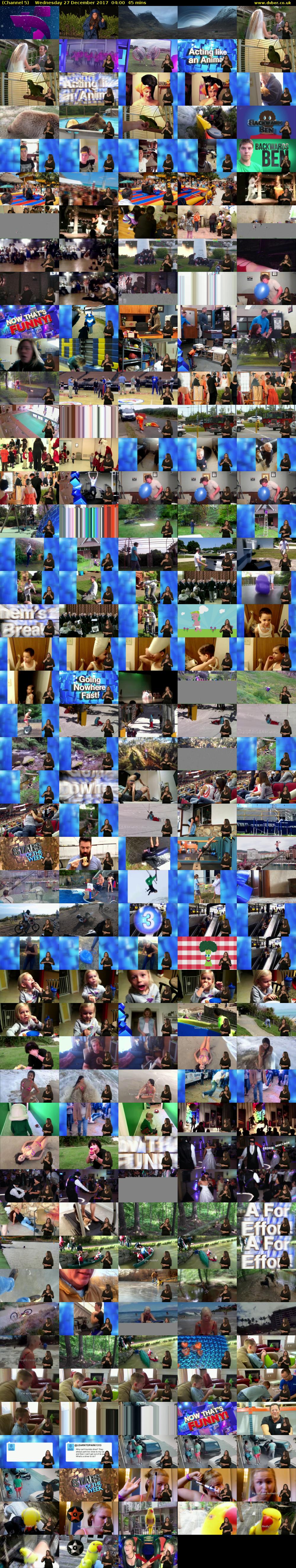 Channel 5 HD (Channel 5) Wednesday 27 December 2017 04:00 - 04:45