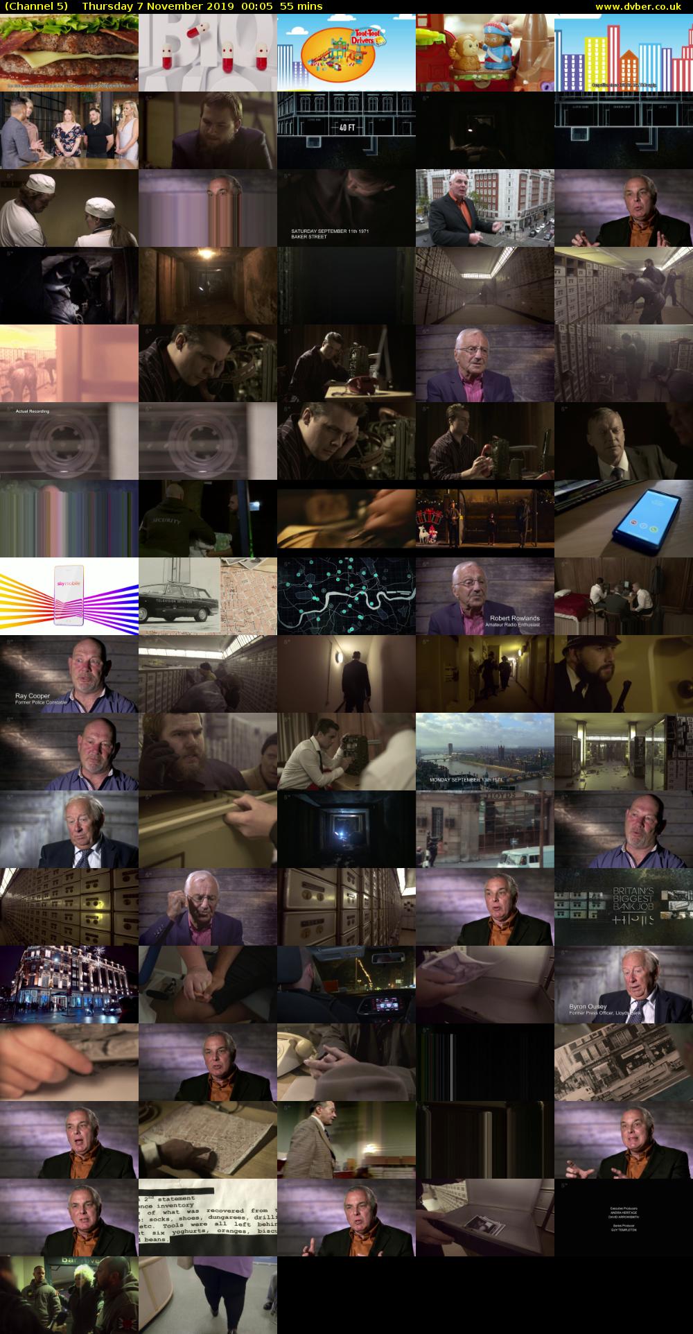 Channel 5 HD (Channel 5) Thursday 7 November 2019 00:05 - 01:00