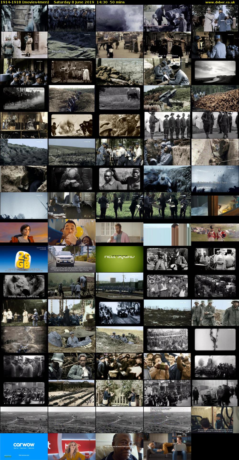 1914-1918 (movies4men) Saturday 8 June 2019 14:30 - 15:20