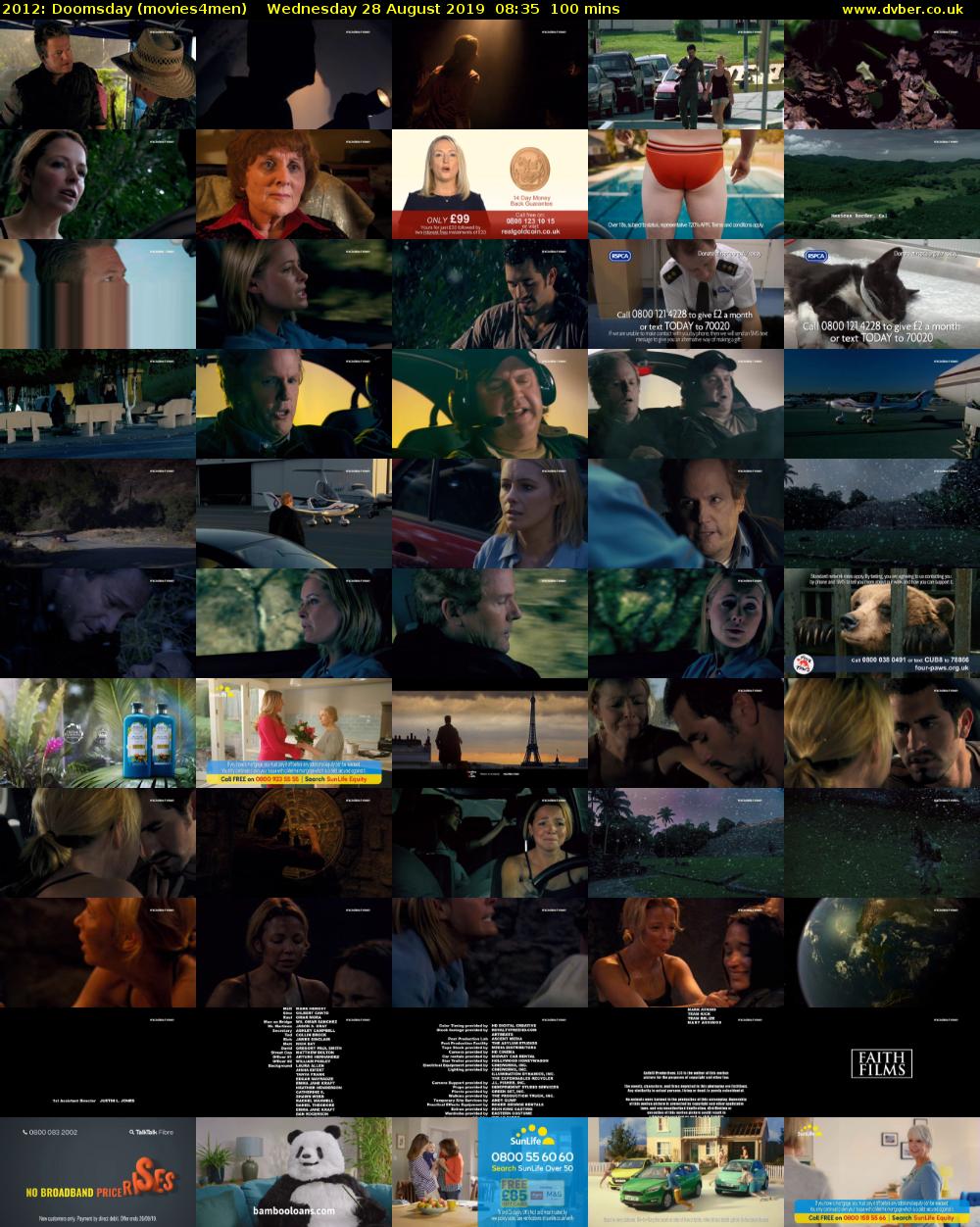 2012: Doomsday (movies4men) Wednesday 28 August 2019 08:35 - 10:15