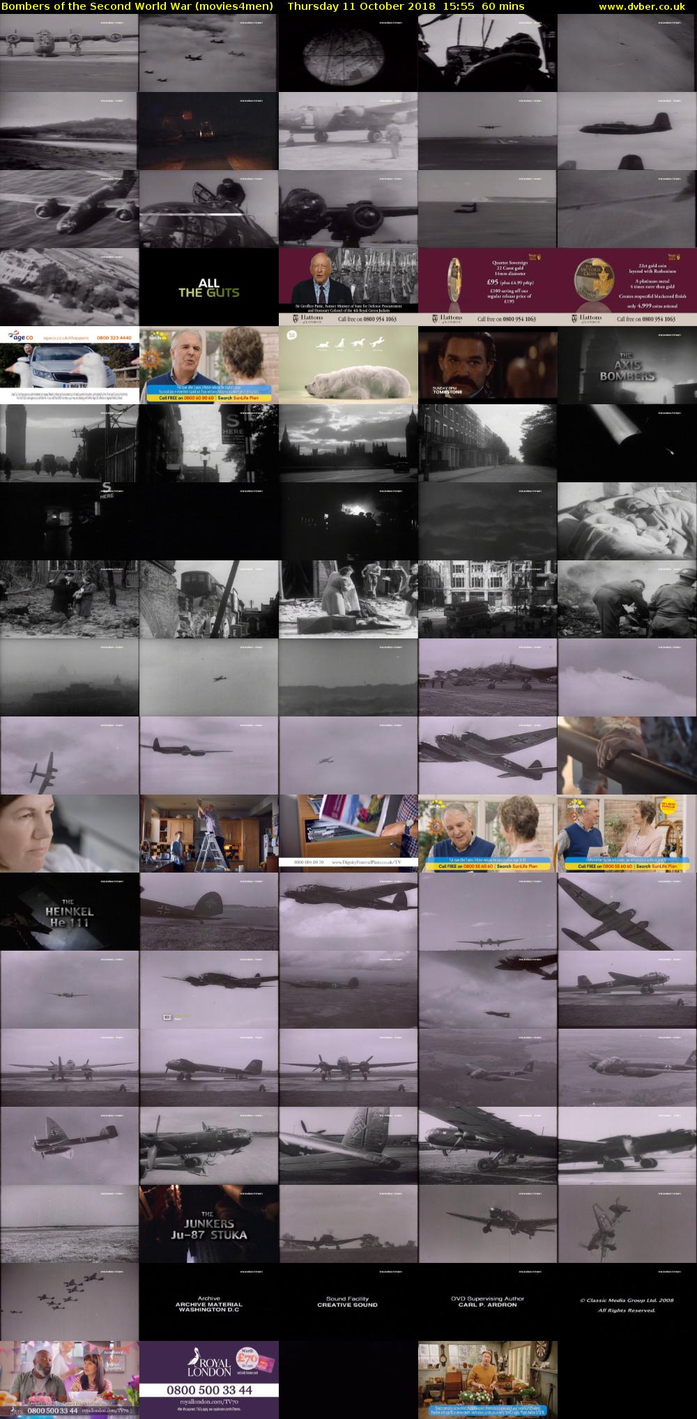 Bombers of the Second World War (movies4men) Thursday 11 October 2018 15:55 - 16:55