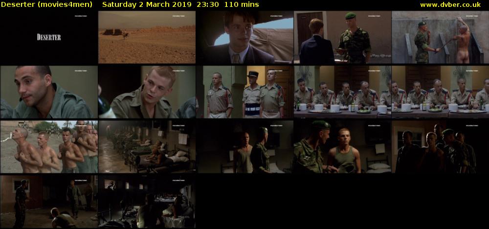Deserter (movies4men) Saturday 2 March 2019 23:30 - 01:20
