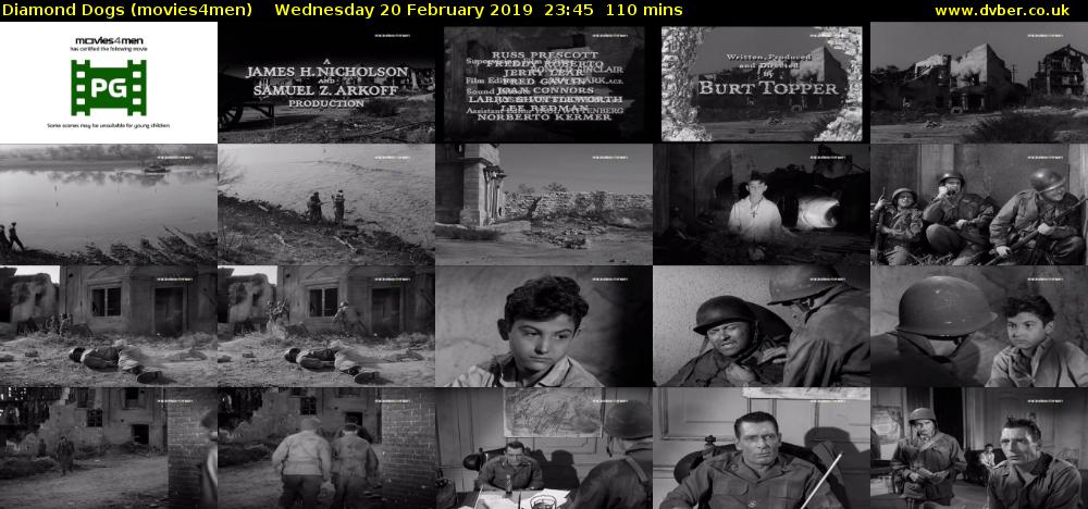 Diamond Dogs (movies4men) Wednesday 20 February 2019 23:45 - 01:35
