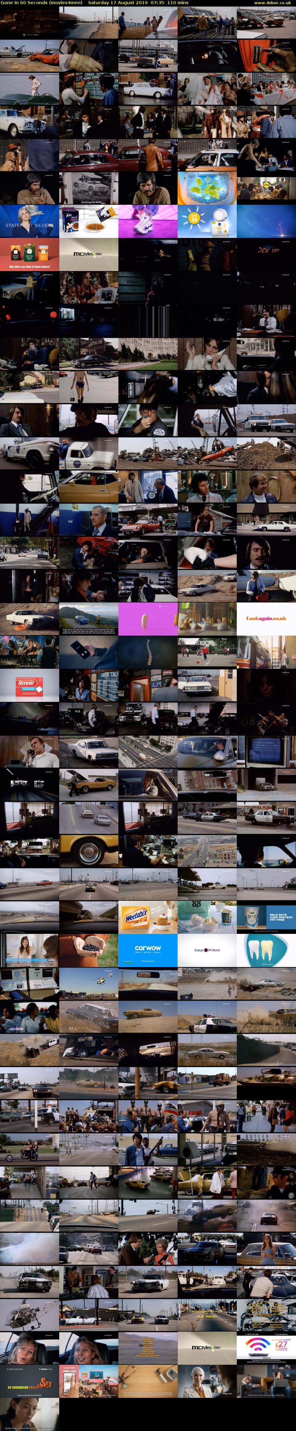 Gone In 60 Seconds (movies4men) Saturday 17 August 2019 07:35 - 09:25