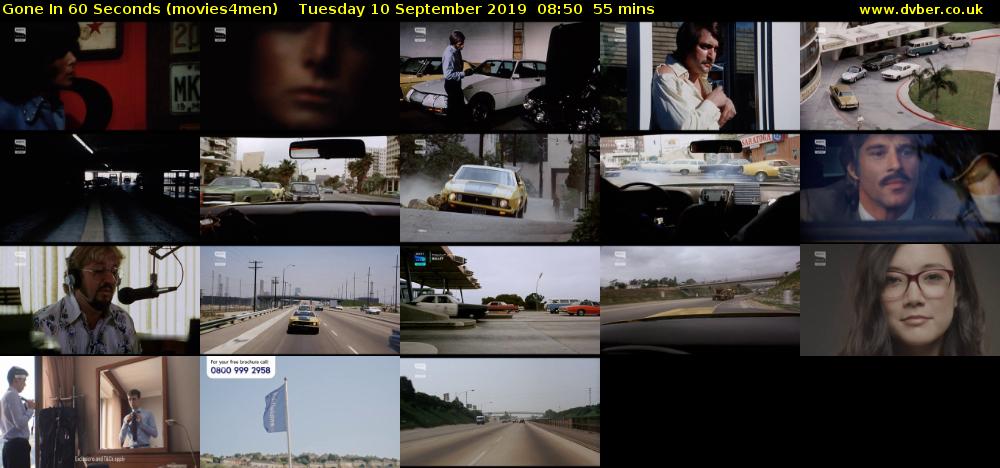 Gone In 60 Seconds (movies4men) Tuesday 10 September 2019 08:50 - 09:45