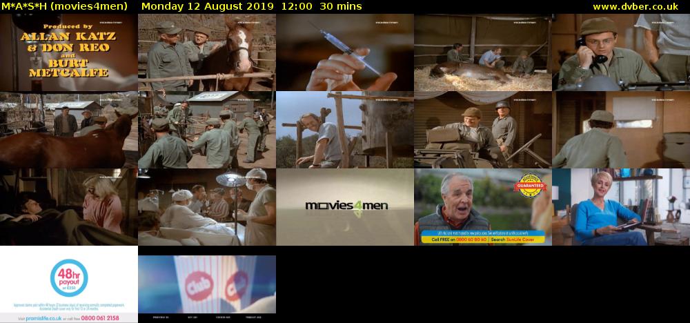 M*A*S*H (movies4men) Monday 12 August 2019 12:00 - 12:30
