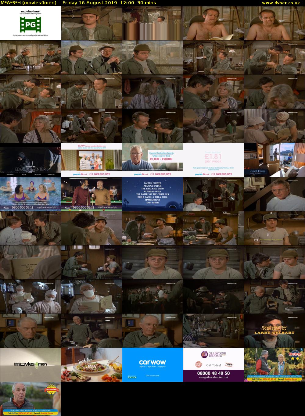 M*A*S*H (movies4men) Friday 16 August 2019 12:00 - 12:30