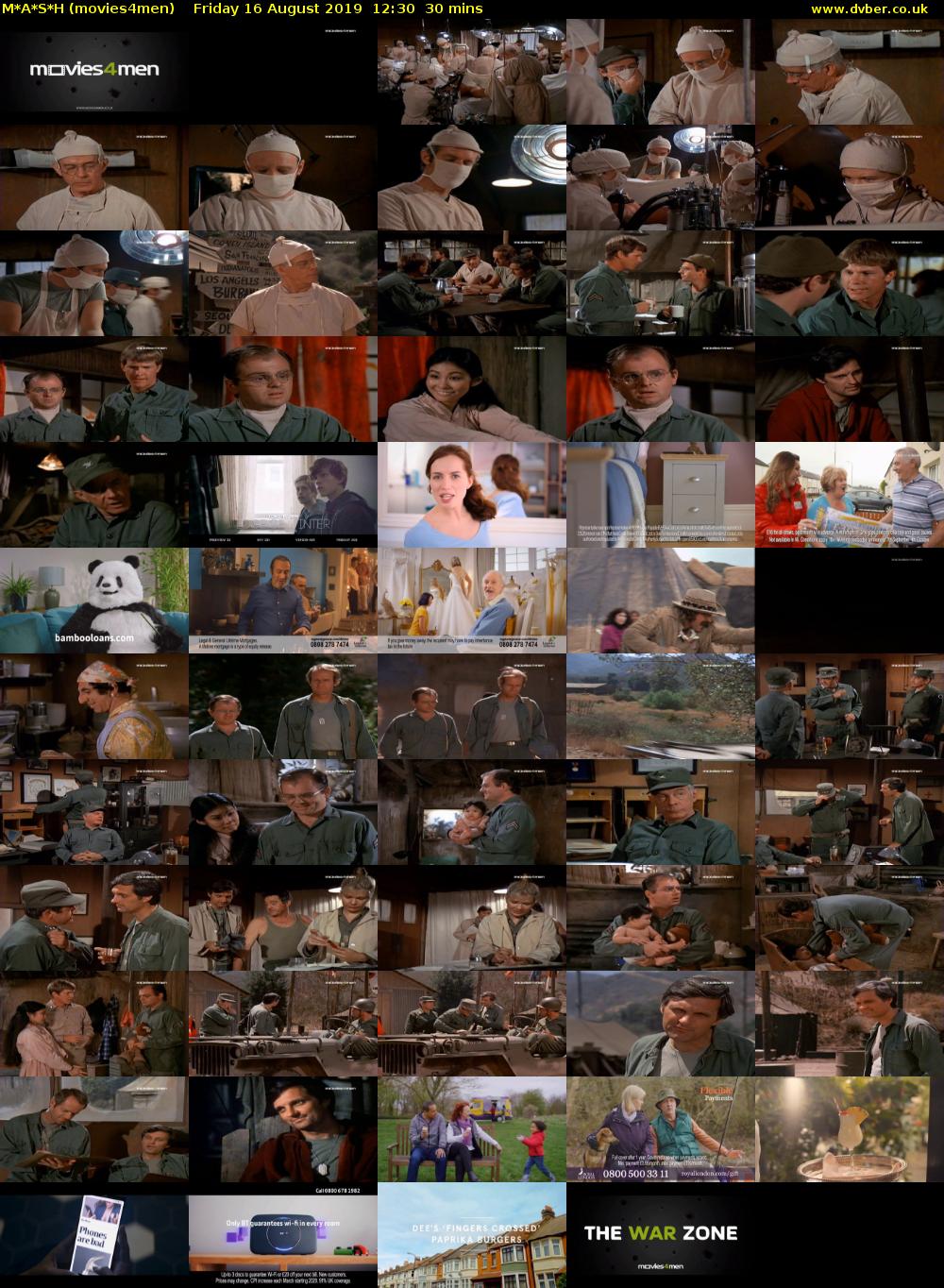M*A*S*H (movies4men) Friday 16 August 2019 12:30 - 13:00
