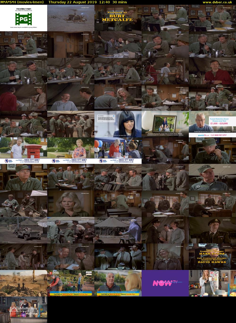 M*A*S*H (movies4men) Thursday 22 August 2019 12:40 - 13:10