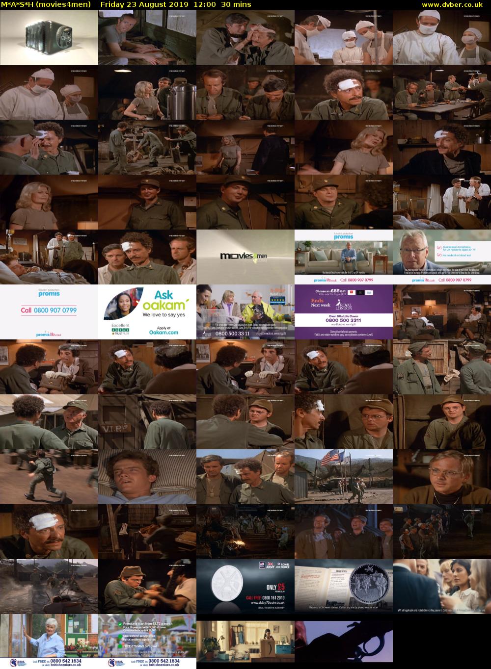 M*A*S*H (movies4men) Friday 23 August 2019 12:00 - 12:30
