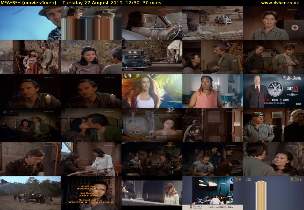 M*A*S*H (movies4men) Tuesday 27 August 2019 12:30 - 13:00