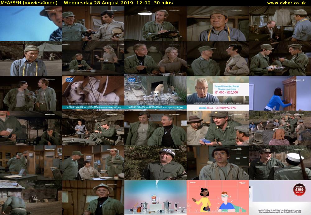 M*A*S*H (movies4men) Wednesday 28 August 2019 12:00 - 12:30