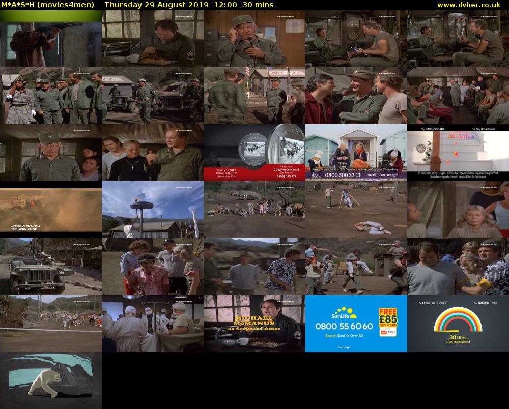 M*A*S*H (movies4men) Thursday 29 August 2019 12:00 - 12:30