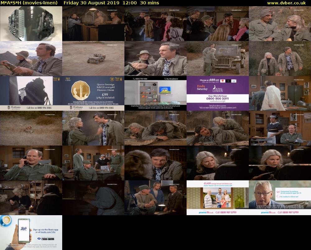 M*A*S*H (movies4men) Friday 30 August 2019 12:00 - 12:30