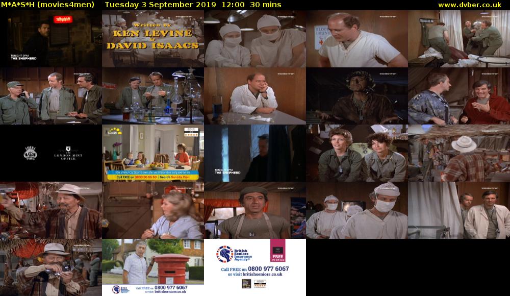 M*A*S*H (movies4men) Tuesday 3 September 2019 12:00 - 12:30