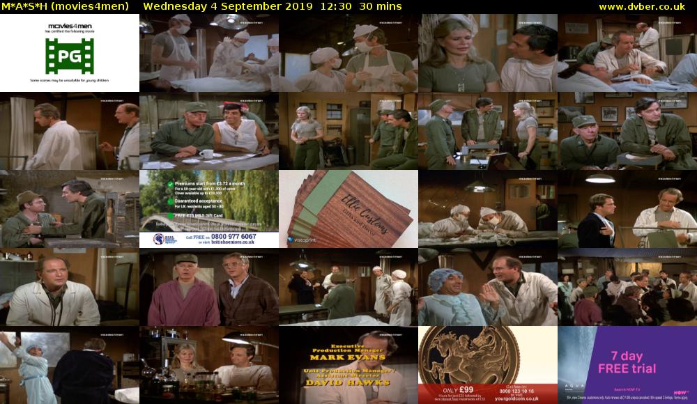 M*A*S*H (movies4men) Wednesday 4 September 2019 12:30 - 13:00