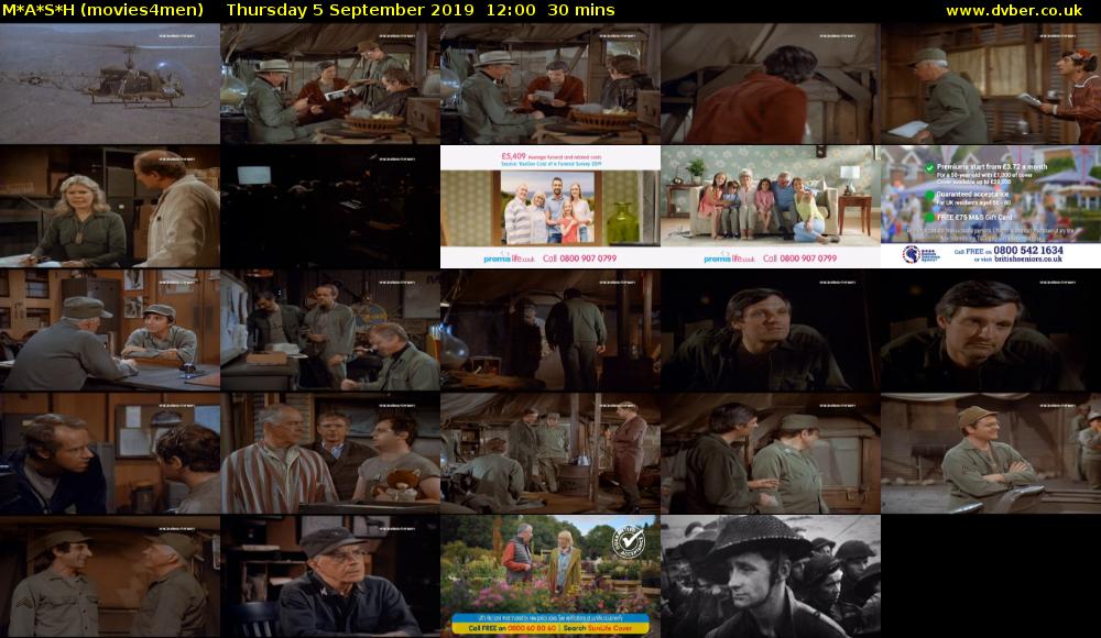 M*A*S*H (movies4men) Thursday 5 September 2019 12:00 - 12:30