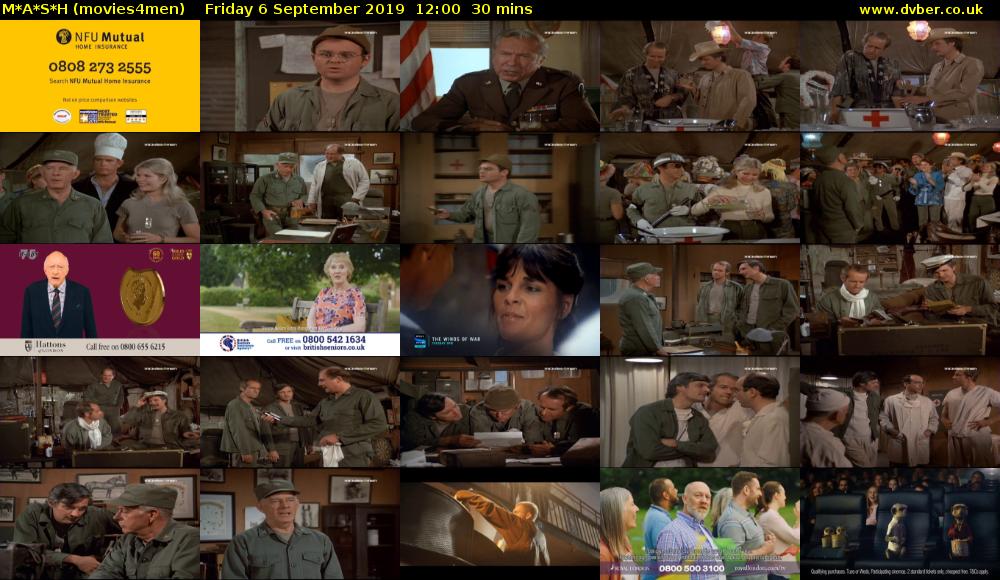 M*A*S*H (movies4men) Friday 6 September 2019 12:00 - 12:30