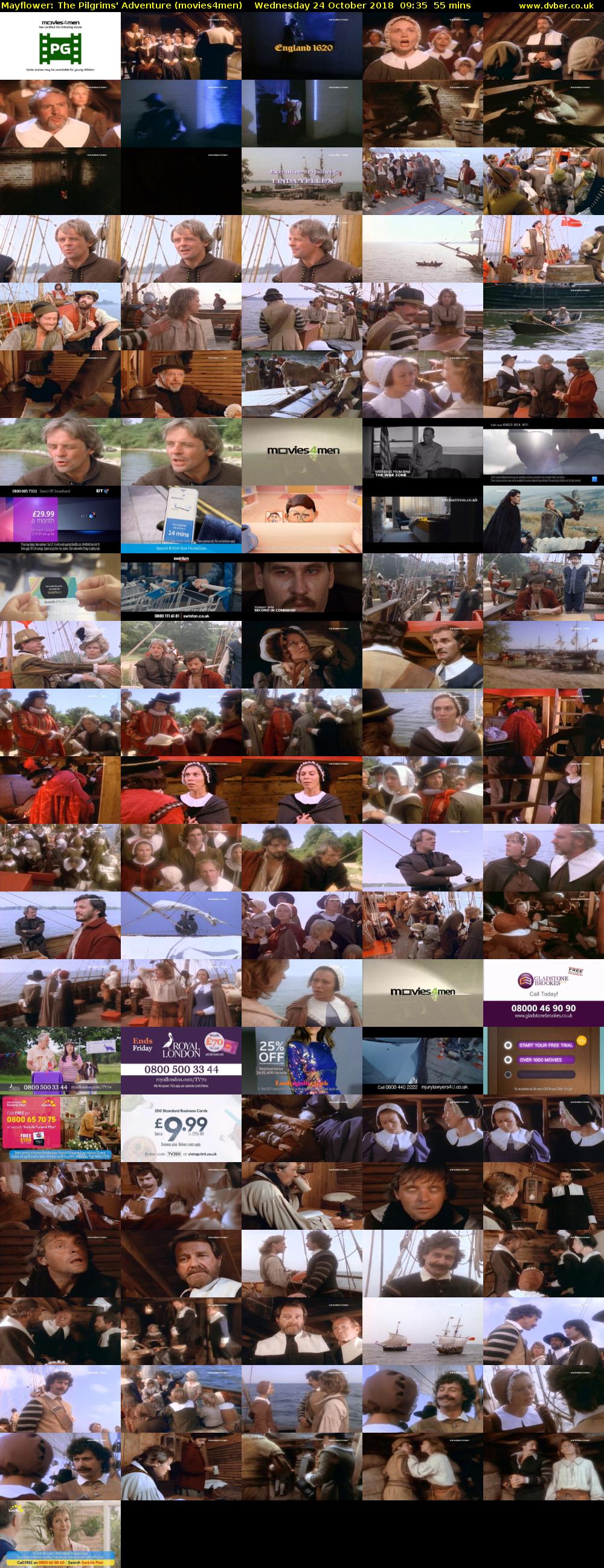 Mayflower: The Pilgrims' Adventure (movies4men) Wednesday 24 October 2018 09:35 - 10:30