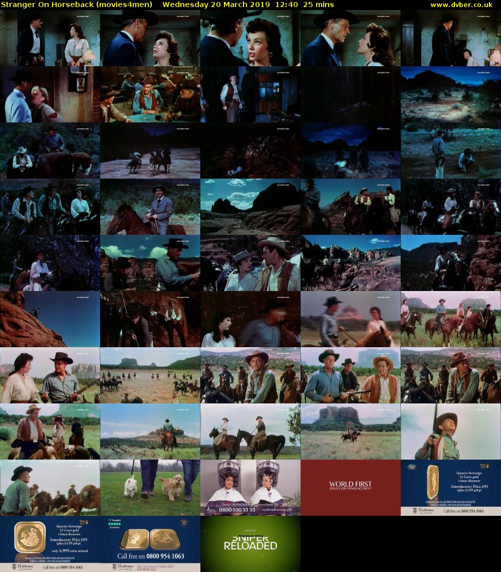 Stranger On Horseback (movies4men) Wednesday 20 March 2019 12:40 - 13:05