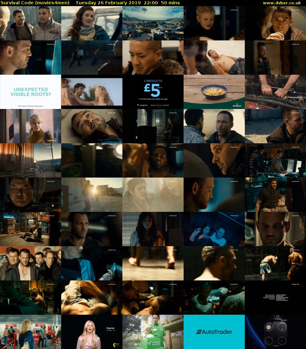 Survival Code (movies4men) Tuesday 26 February 2019 22:00 - 22:50